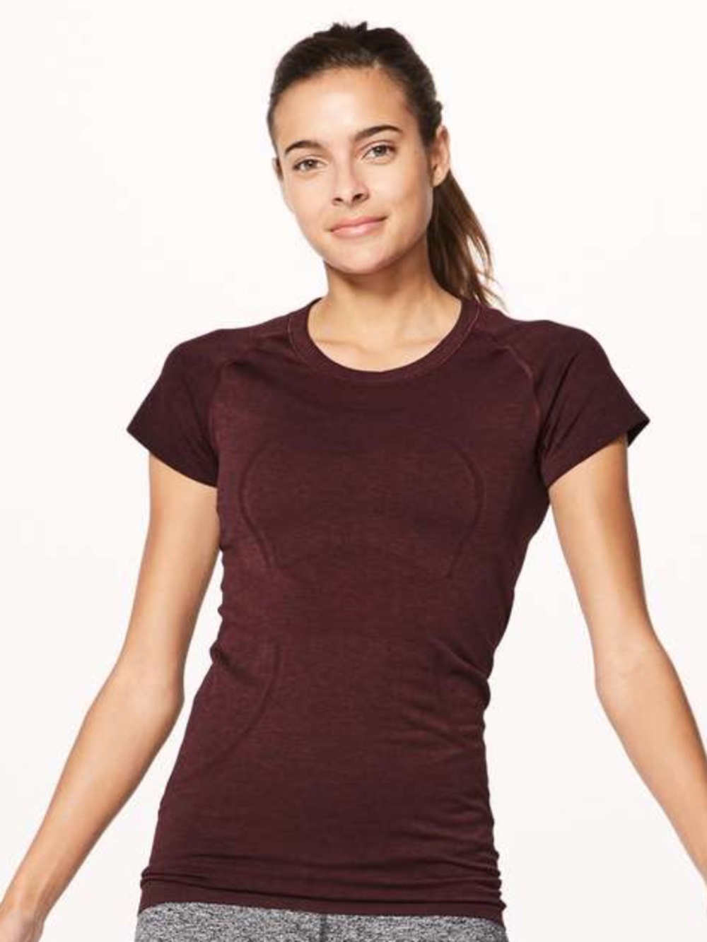 Lululemon Swiftly Tech Short Sleeve Crew in the Deep Rouge Burgundy Maroon | 6